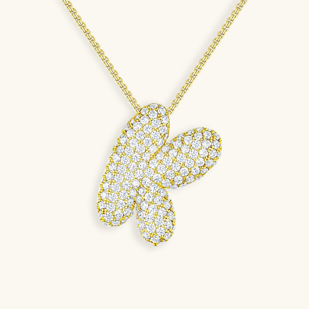 Hailey Bubble Initial Gold Necklace