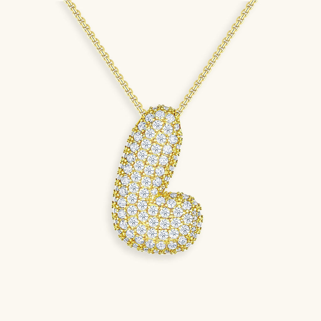 Hailey Bubble Initial Gold Necklace