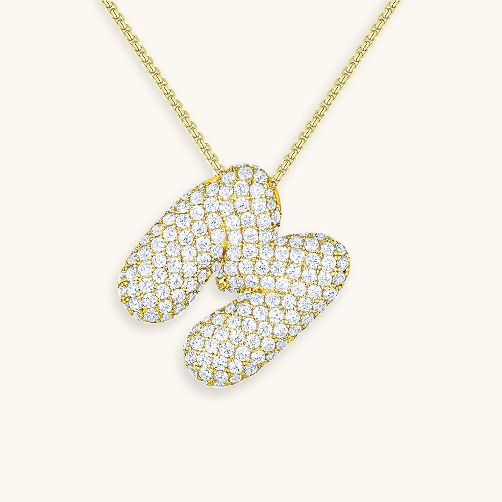 Hailey Bubble Initial Gold Necklace