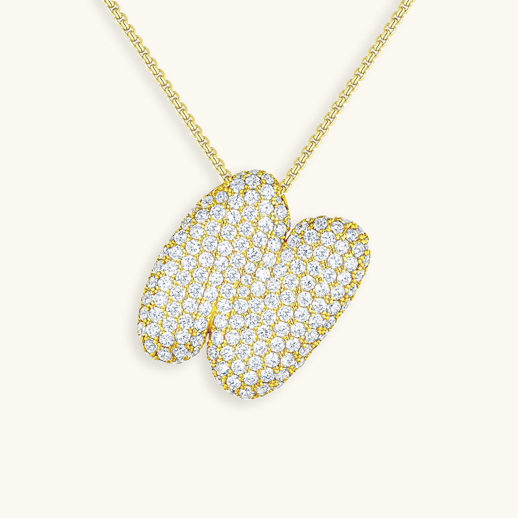 Hailey Bubble Initial Gold Necklace