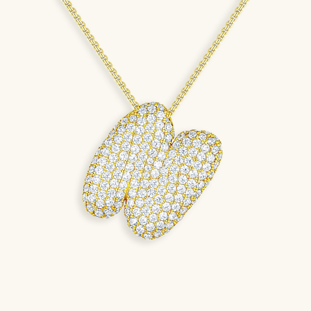 Hailey Bubble Initial Gold Necklace