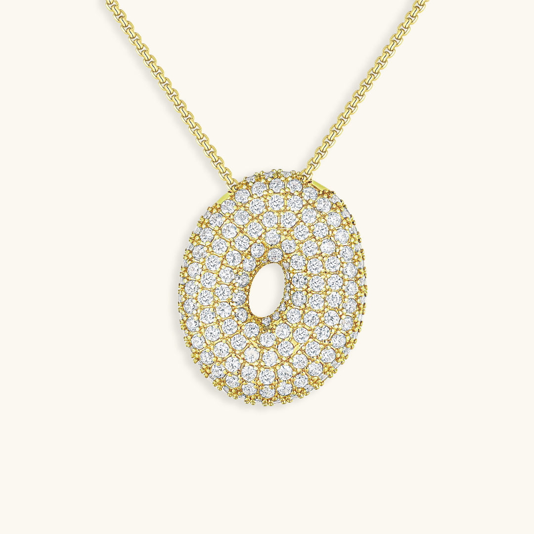 Hailey Bubble Initial Gold Necklace