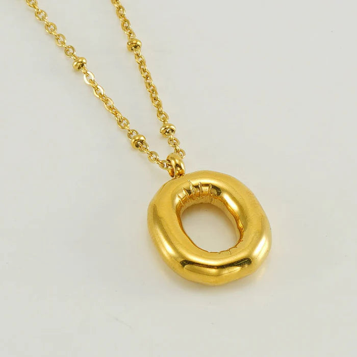 Bubble Letter Initial Necklace