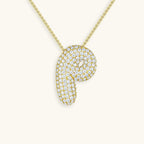 Hailey Bubble Initial Gold Necklace