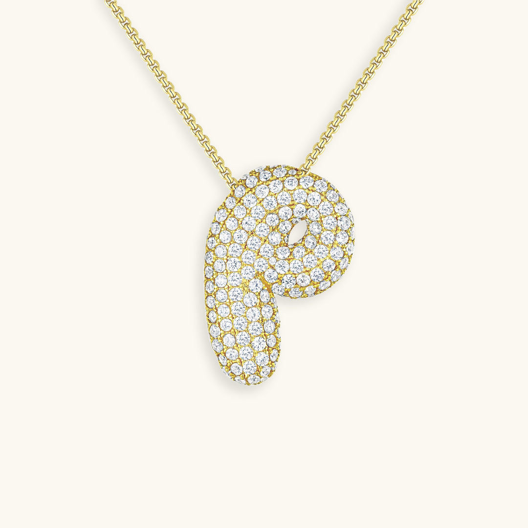 Hailey Bubble Initial Gold Necklace