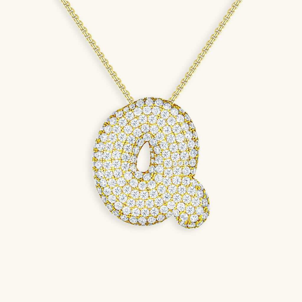 Hailey Bubble Initial Gold Necklace