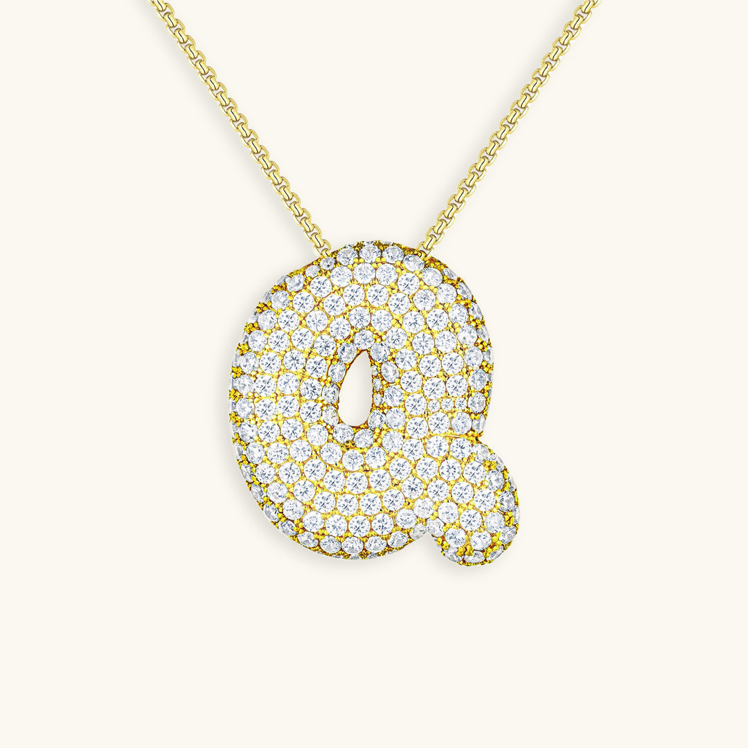 Hailey Bubble Initial Gold Necklace