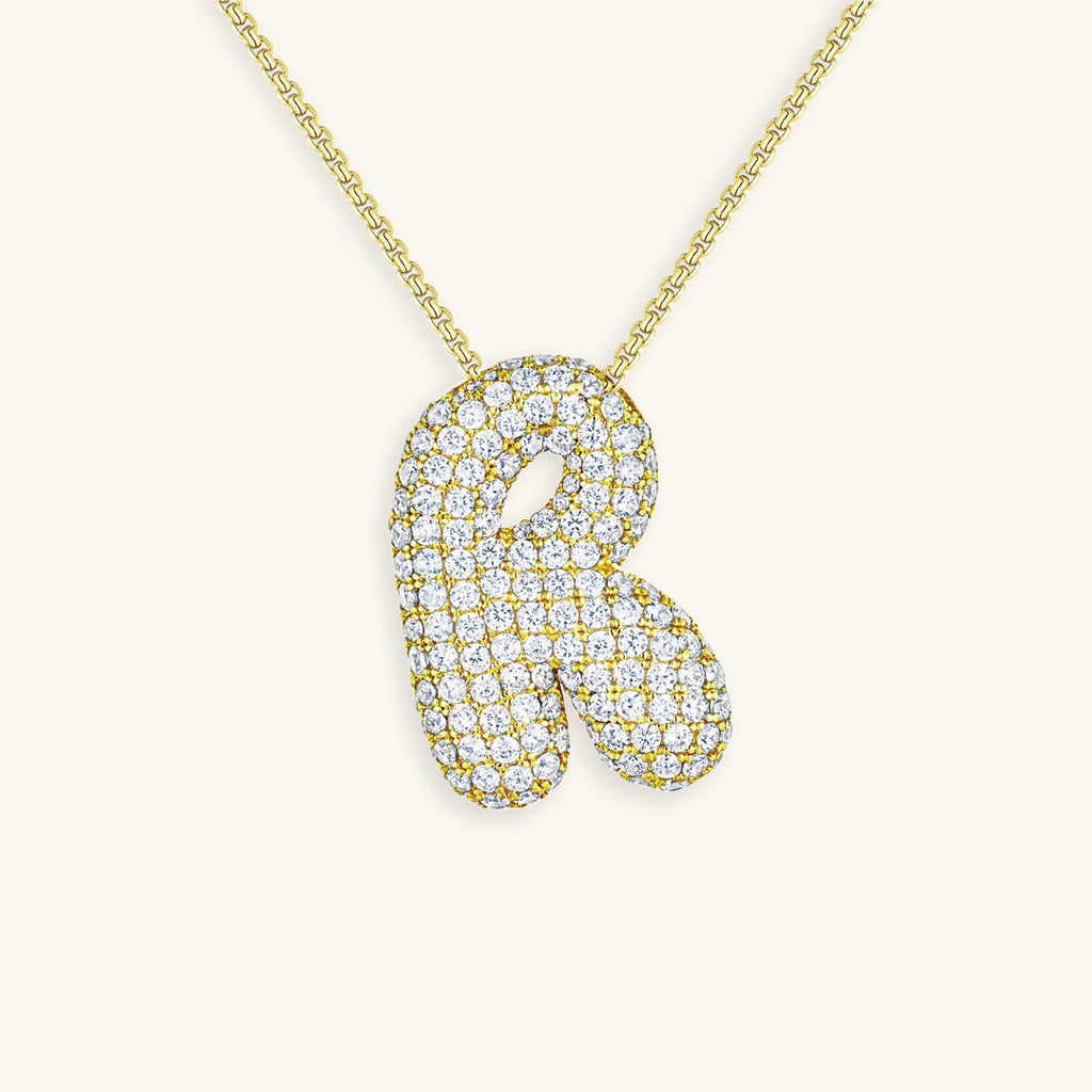 Hailey Bubble Initial Gold Necklace