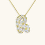 Hailey Bubble Initial Gold Necklace