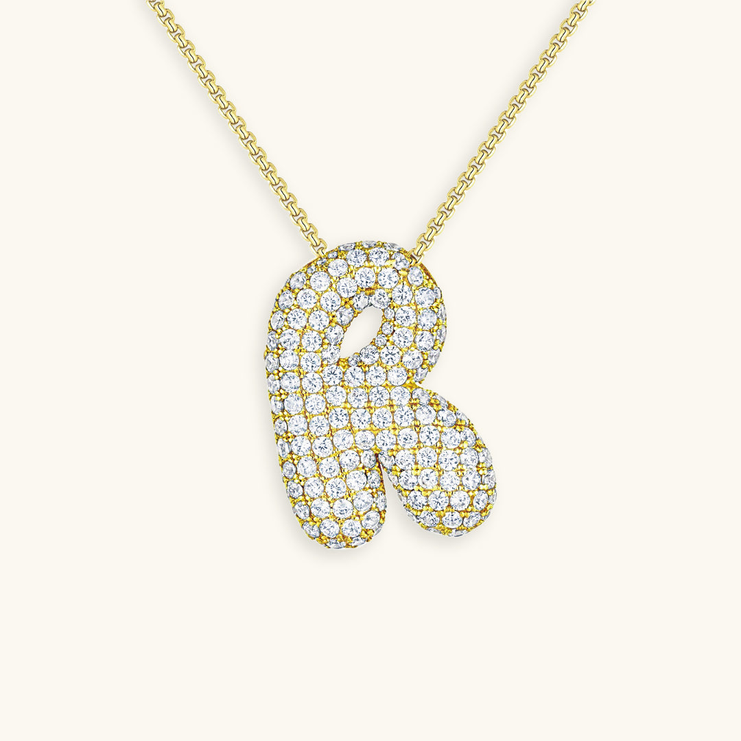 Hailey Bubble Initial Gold Necklace
