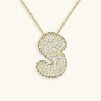 Hailey Bubble Initial Gold Necklace
