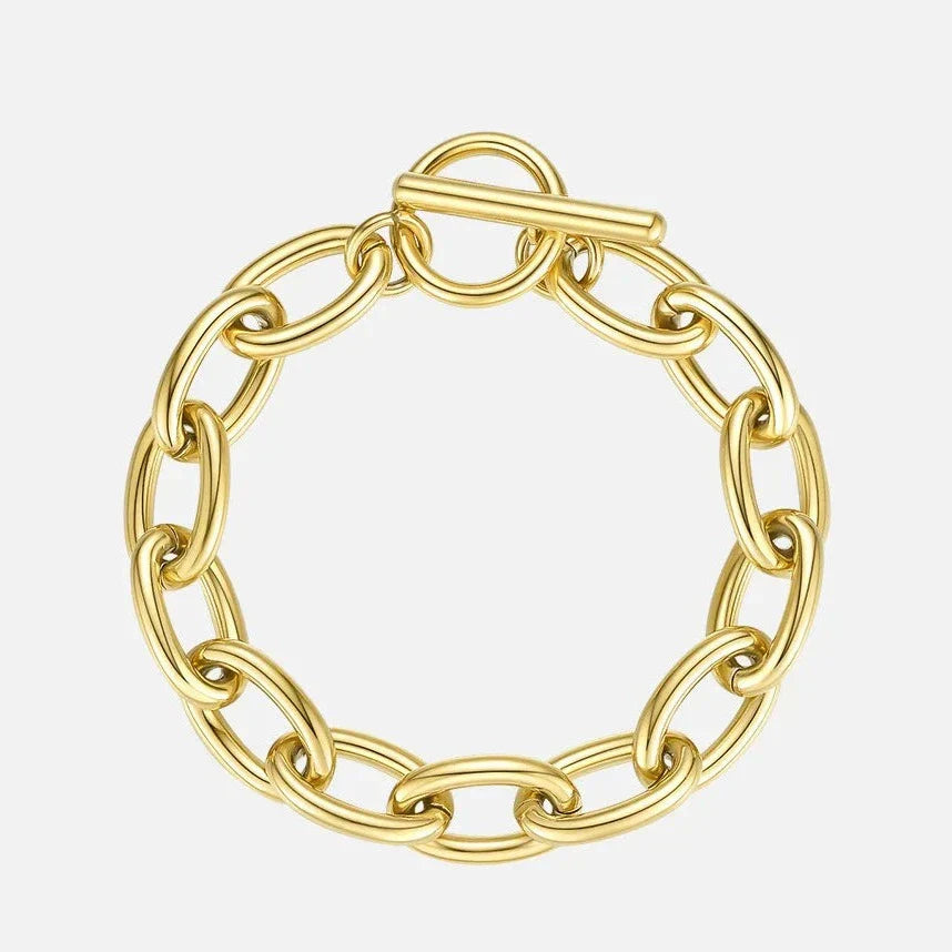 Gold Chunky Oval Link Chain Bracelet