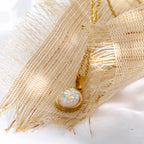 Gold Opal Drop Necklace