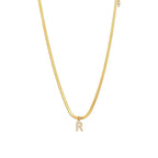 Gold Crystal Initial Pendant Necklace