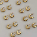 Gold Twisted Rope Hoop Earrings