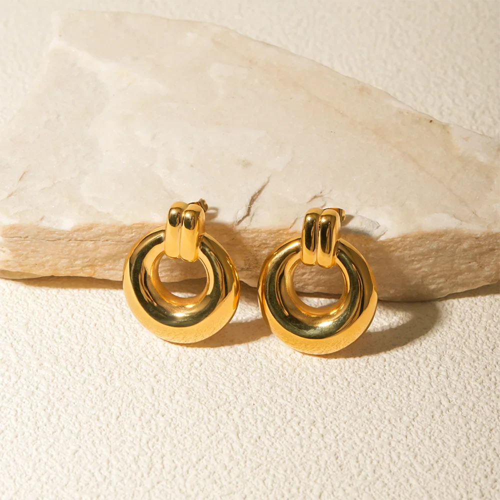 Gold Knot Drop Earrings