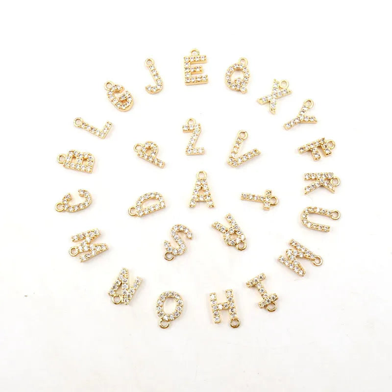 Gold Crystal Initial Pendant Necklace