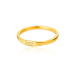 Gold Minimalist Bar Signet Ring