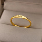 Gold Minimalist Bar Signet Ring
