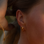 Gold Double Wrap Huggie Hoop Earrings