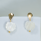 White Shell Pearl Drop Earrings