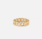 Gold Cuban Link Chain Band Ring