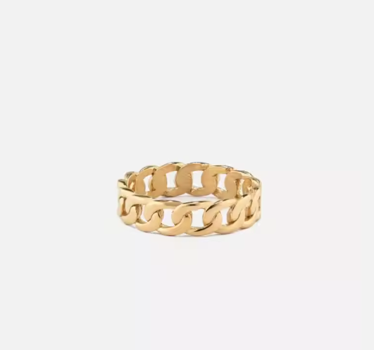 Gold Cuban Link Chain Band Ring