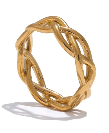 Gold Celtic Braided Band Ring