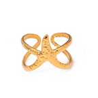 Gold Starfish Wrap Ring