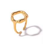 Hammered Gold Open Circle Ring