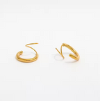 Gold Double Wrap Huggie Hoop Earrings