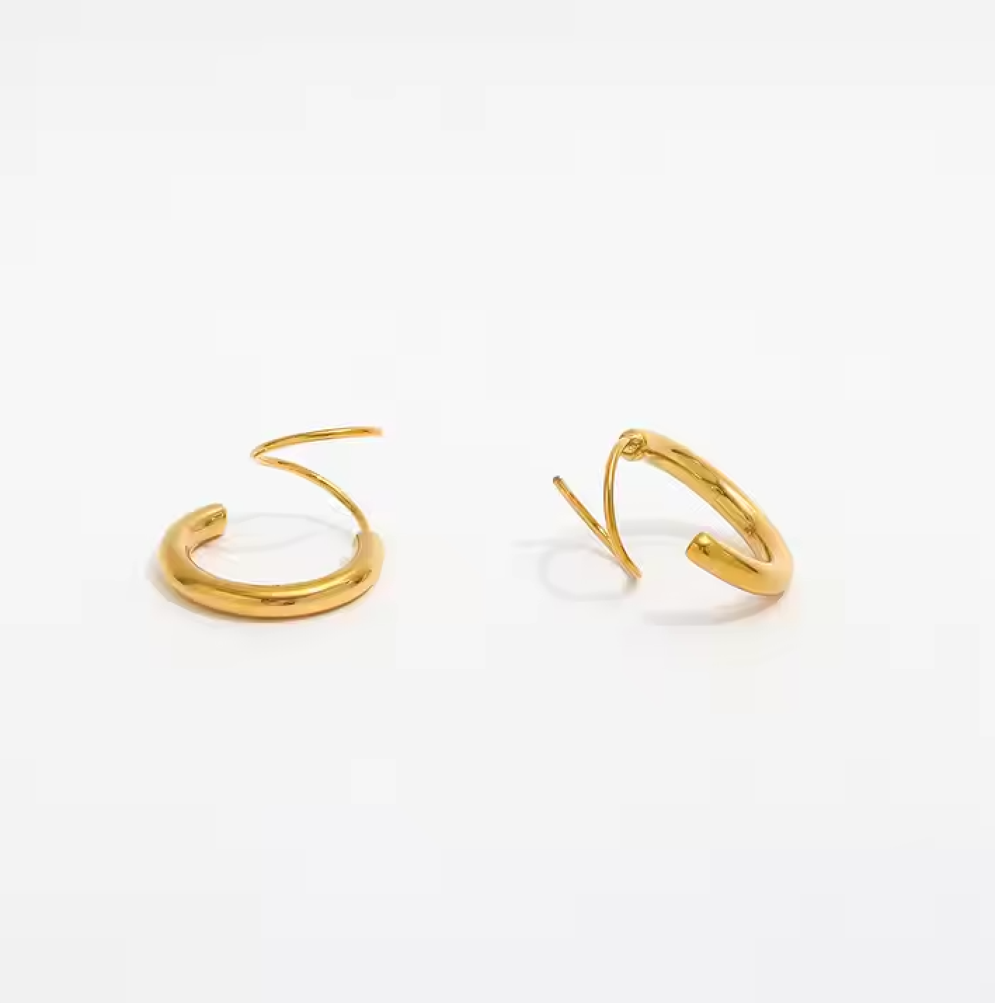 Gold Double Wrap Huggie Hoop Earrings
