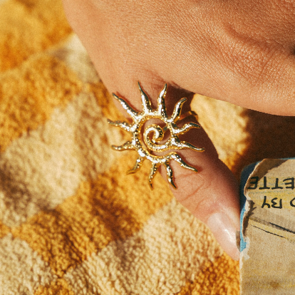Radiant Sun Spiral Gold Ring