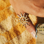 Radiant Sun Spiral Gold Ring