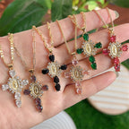 Virgin Mary Cross Pendants Necklace