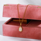 Gold Opal Drop Necklace