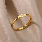 Gold Minimalist Bar Signet Ring