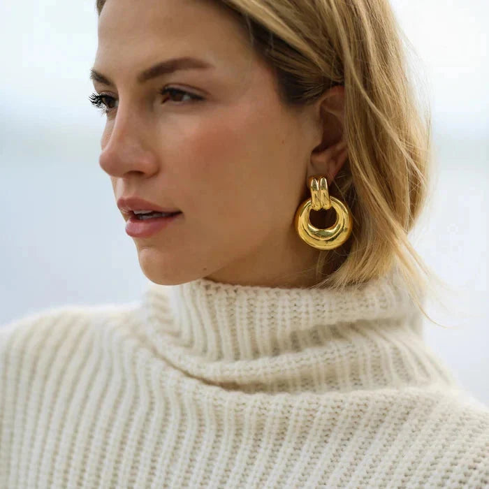 Gold Knot Drop Earrings