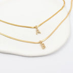 Gold Crystal Initial Pendant Necklace