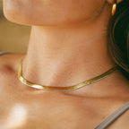 Classic Flat Herringbone Gold Chain