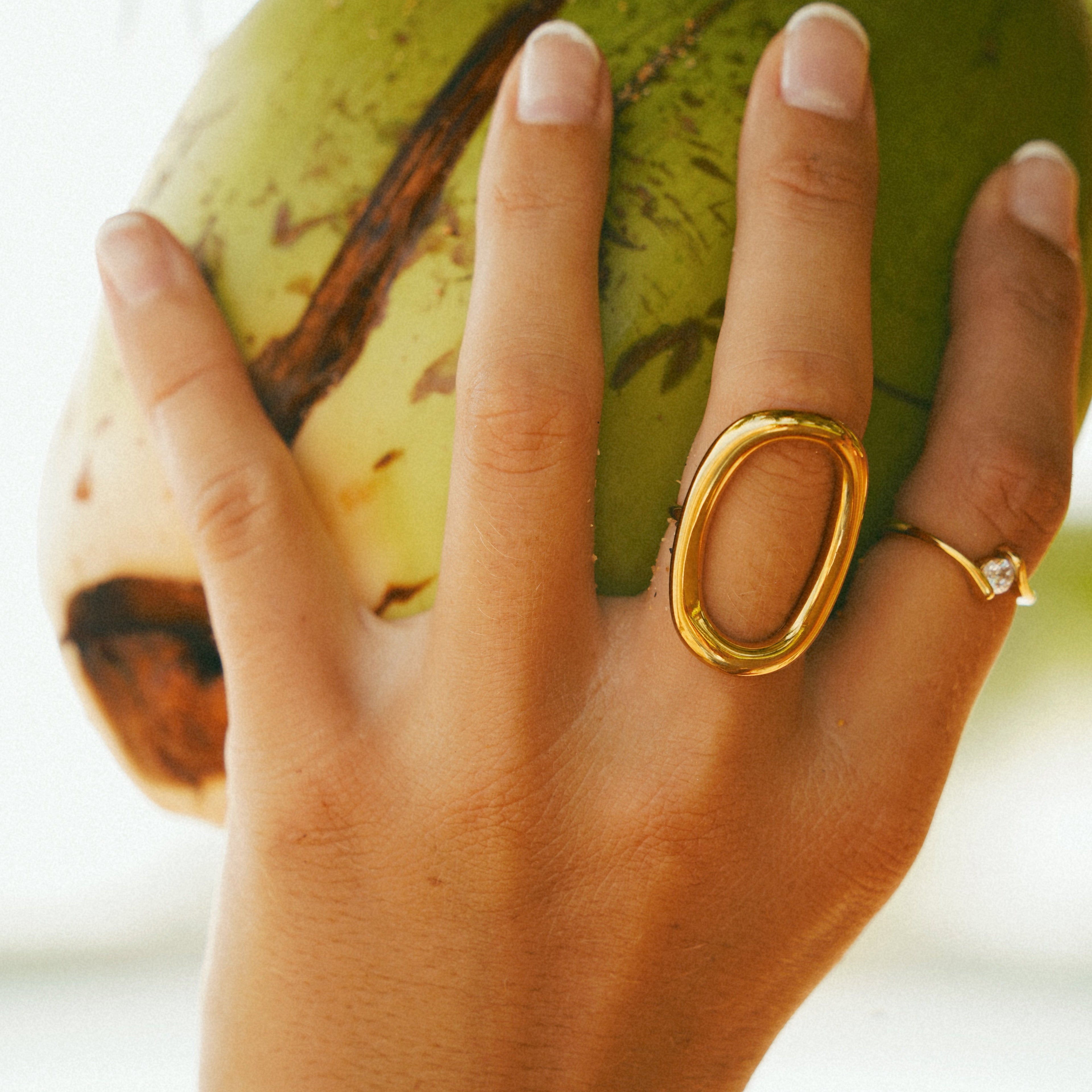 Gold Open Oval Ring