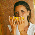 Gold Mini Drop Huggies Earrings
