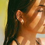 Gold Mini Drop Huggies Earrings