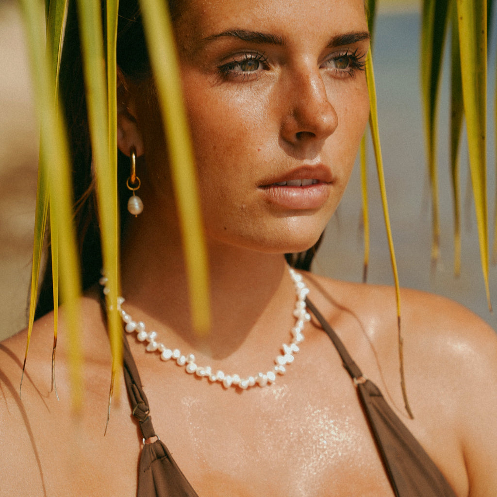 Pearl Beaded Choker Necklace