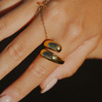 Gold Double Teardrop Bypass Ring