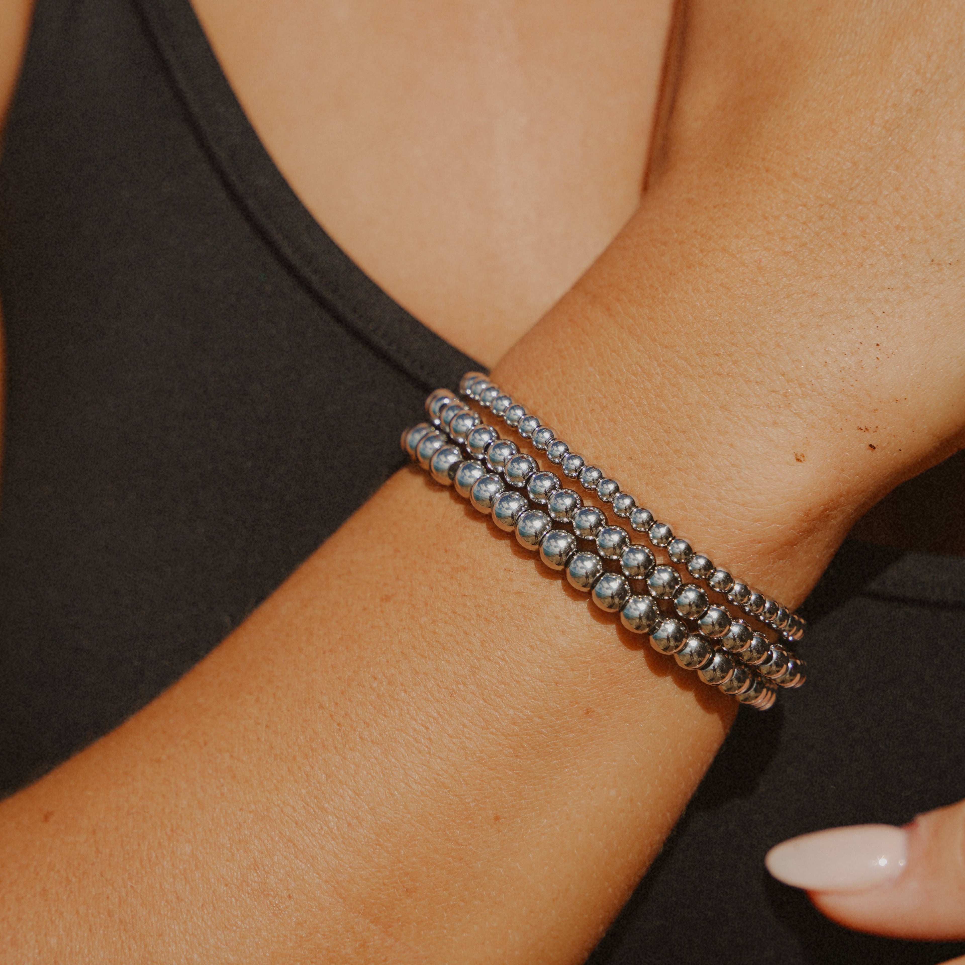 Silver Beaded Bracelet
