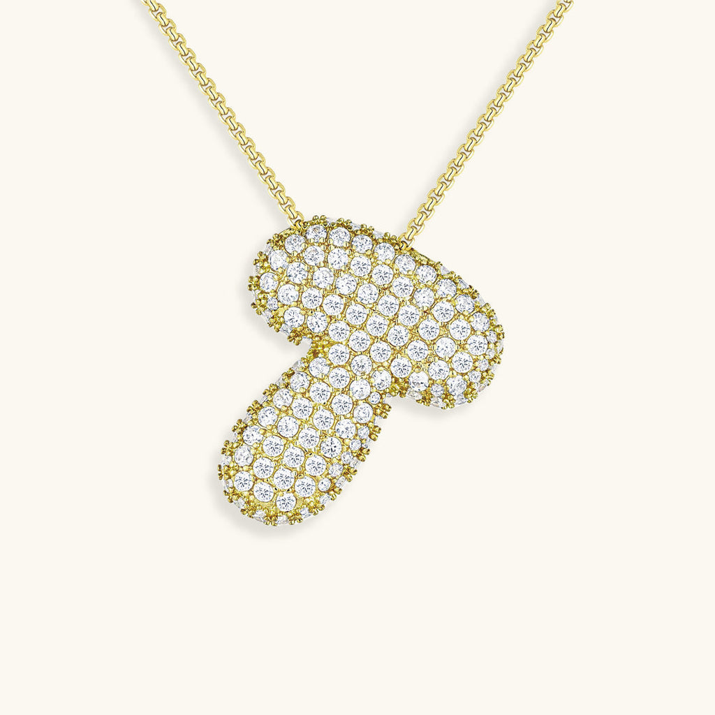 Hailey Bubble Initial Gold Necklace