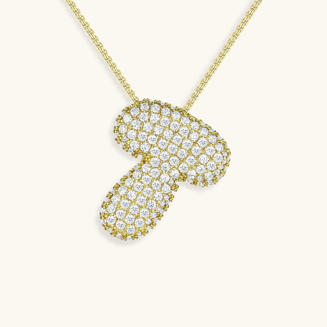 Hailey Bubble Initial Gold Necklace