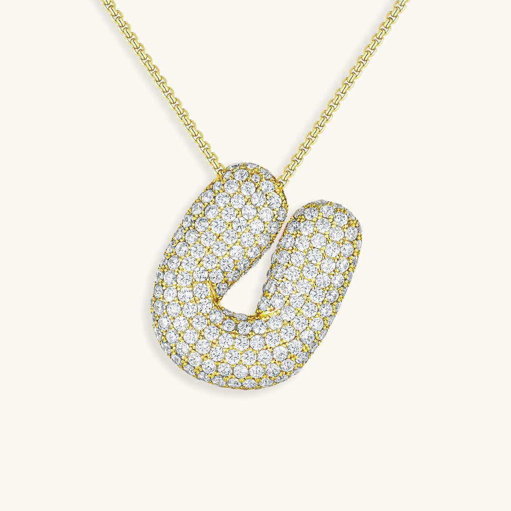 Hailey Bubble Initial Gold Necklace
