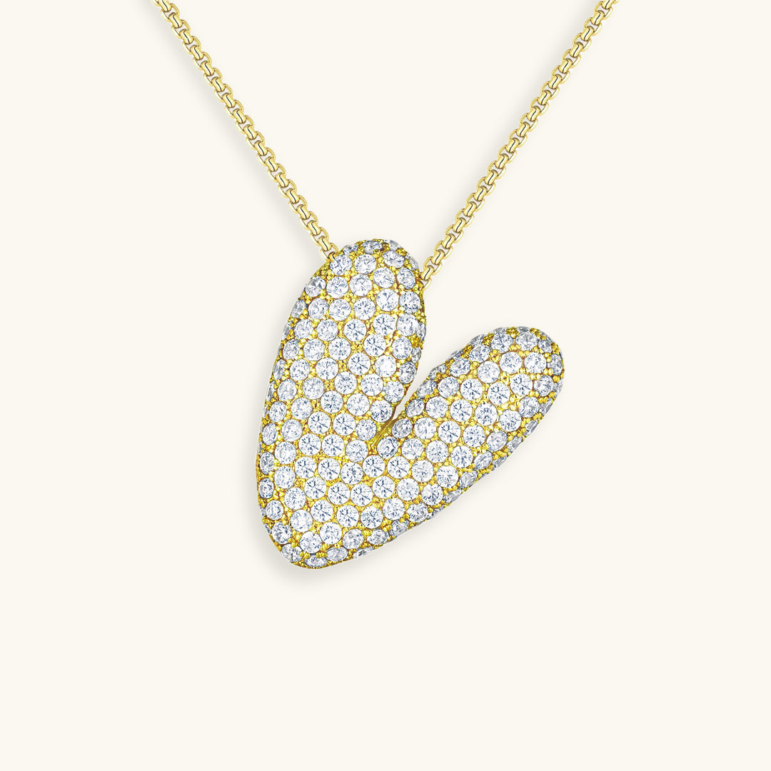 Hailey Bubble Initial Gold Necklace